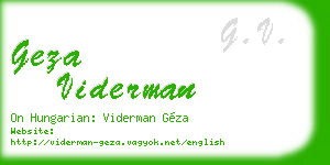 geza viderman business card